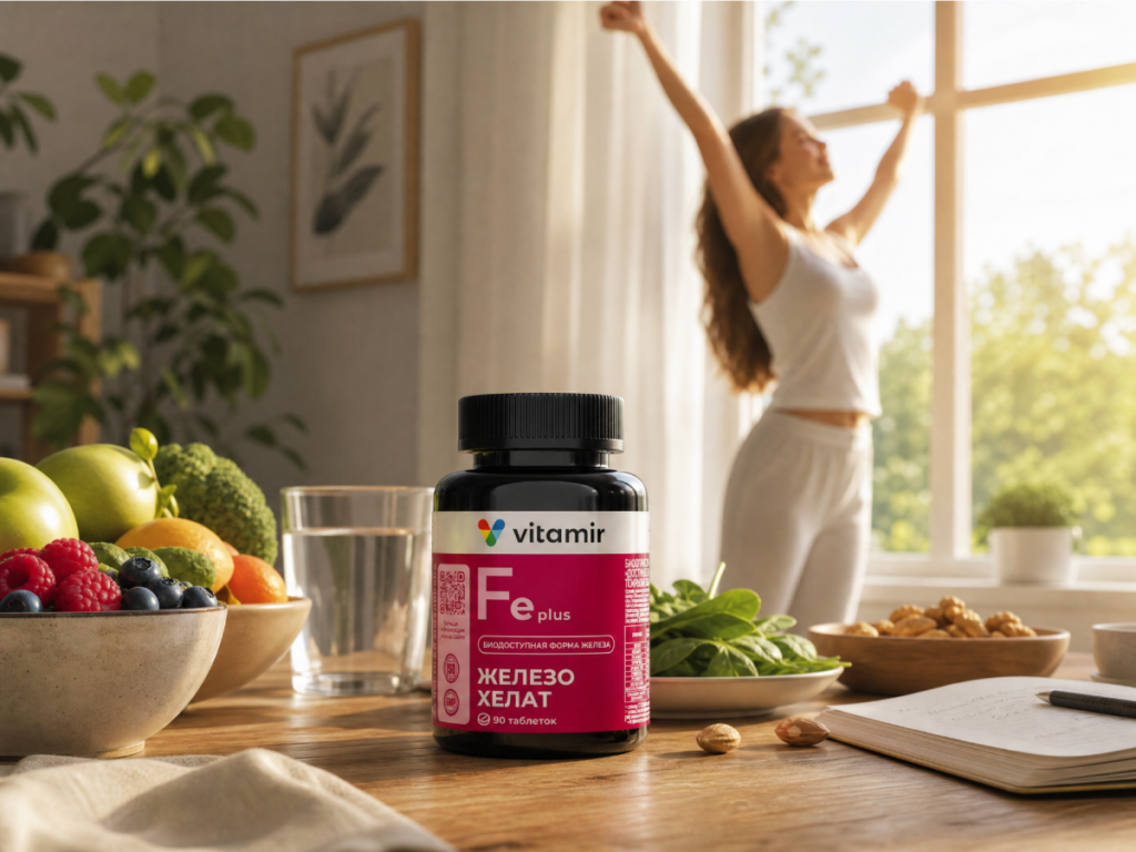 Железа хелат бисглицинат VITAMIR PRO — мягкая форма без раздражения слизистой ЖКТ