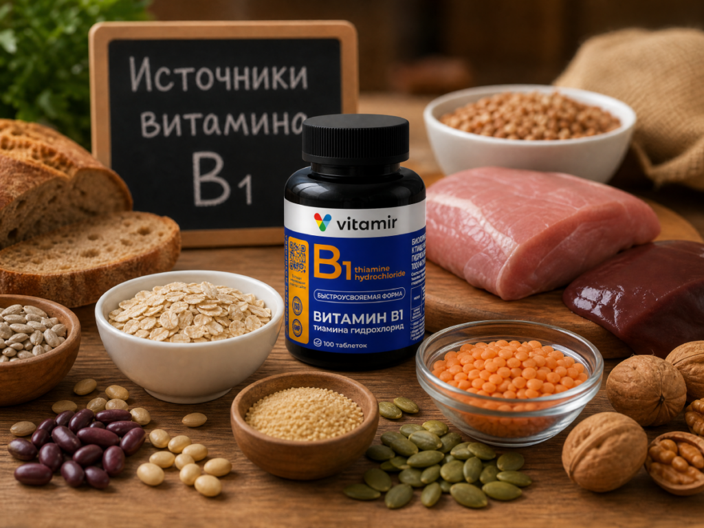 Источники витамина В1 в продуктах питания
